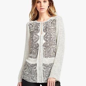NWT Lucky brand boho long sleeve blouse Sz XS